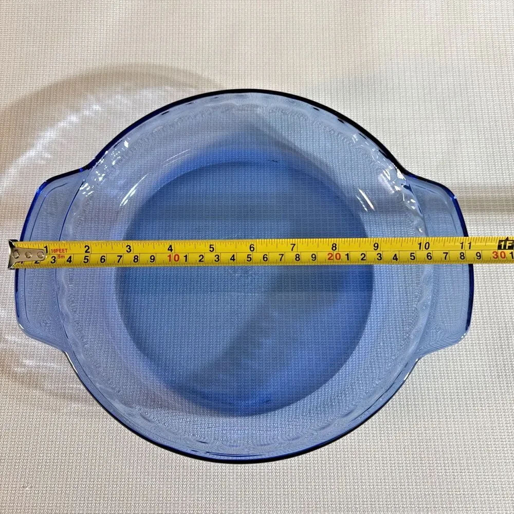Vintage Anchor Hocking Cobalt Blue Ovenware 9” Pie Plate Fluted Glass Rim
